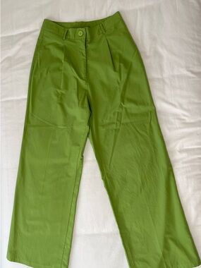 SHEIN Matcha Green Mid-Rise Trousers